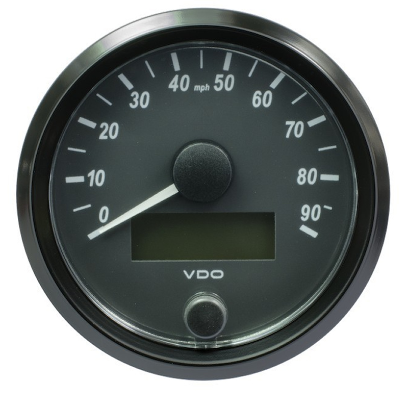 VDO SingleViu Speedometer 90 Mph Black 80mm